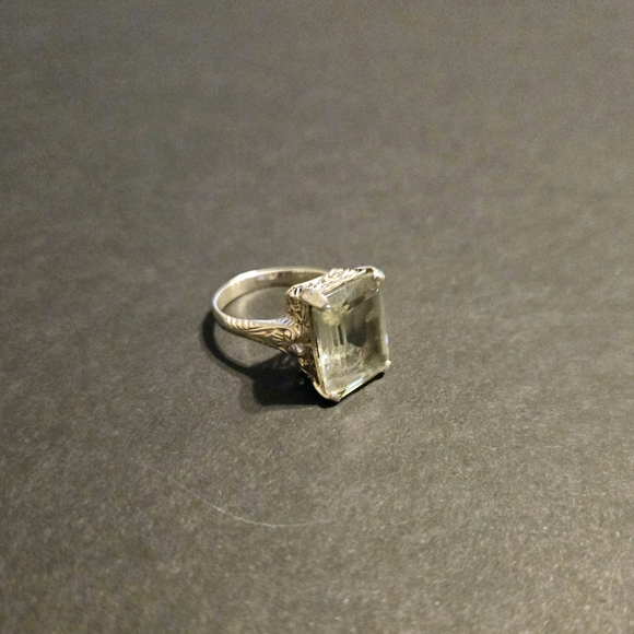 Sterling silver,.925, green amethyst ring - Picture 4 of 4